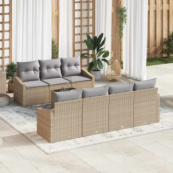 Set de canapele pentru grădină 8 pcs Bej, Gri 55 x 55 x 37 cm - WALTI WALTI