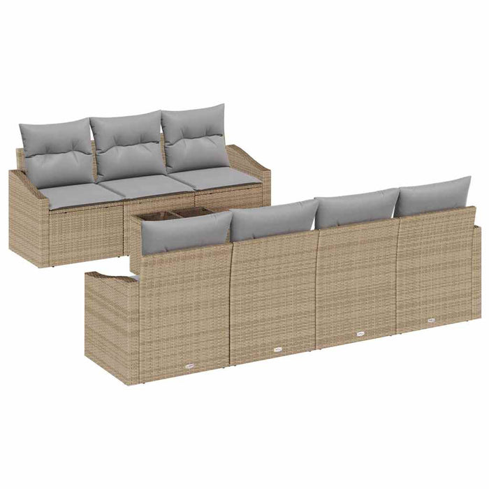 Set de canapele pentru grădină 8 pcs Bej, Gri 55 x 55 x 37 cm - WALTI WALTI