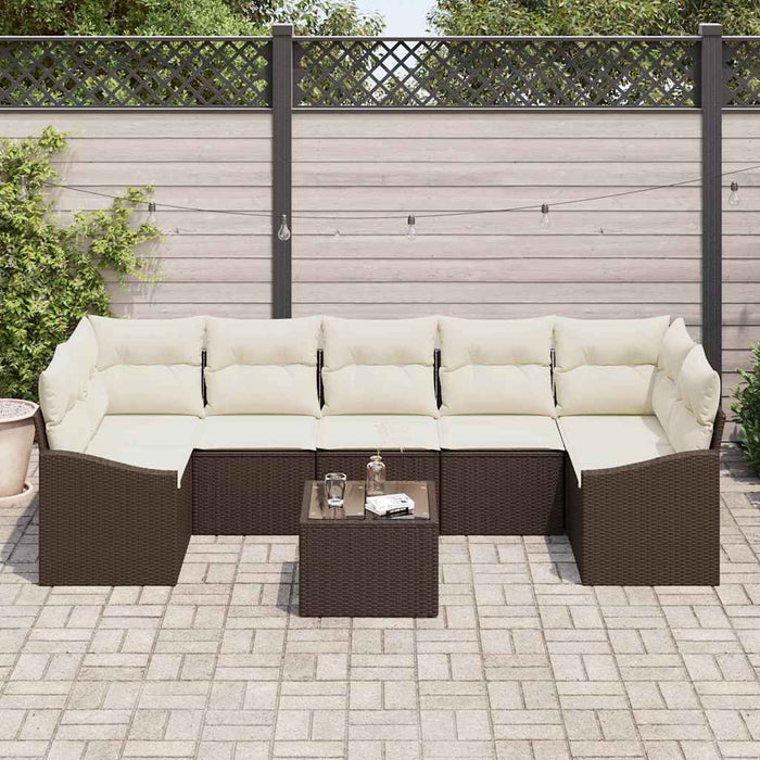 Set de canapele pentru grădină 8 pcs Maro, Crem 55 x 55 x 37 cm - WALTI WALTI