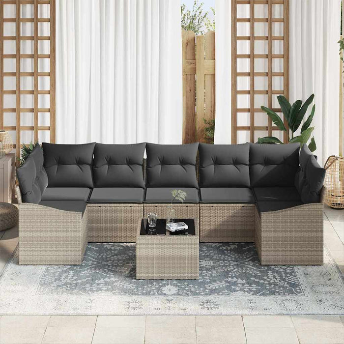Set de canapele pentru grădină 8 pcs Gri deschis Gri închis - WALTI WALTI