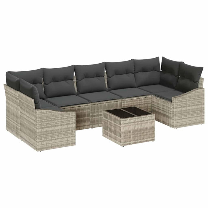 Set de canapele pentru grădină 8 pcs Gri deschis Gri închis - WALTI WALTI
