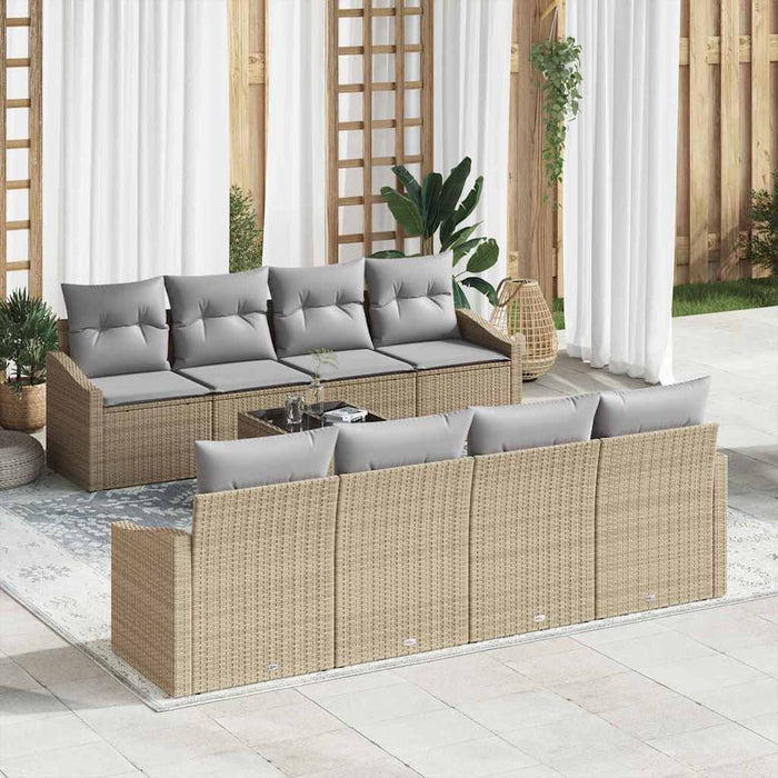 Set de canapele pentru grădină 7 pcs Bej, Gri 55 x 55 x 37 cm - WALTI WALTI