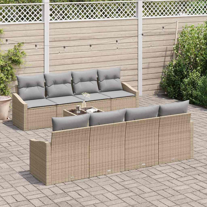 Set de canapele pentru grădină 7 pcs Bej, Gri 55 x 55 x 37 cm - WALTI WALTI