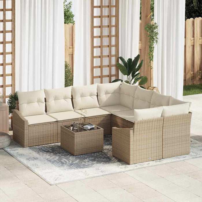 Set de canapele pentru grădină 9 pcs Bej, crem 55 x 55 x 37 cm - WALTI WALTI