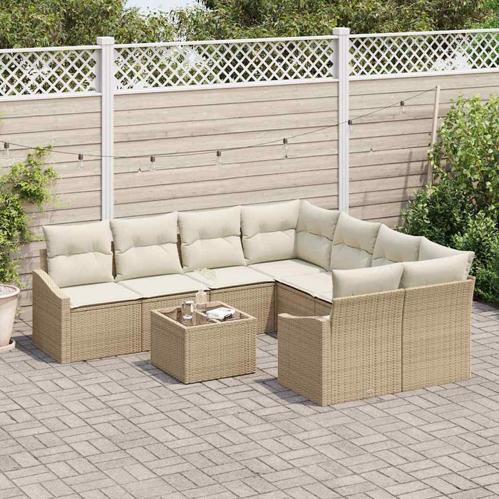 Set de canapele pentru grădină 9 pcs Bej, crem 55 x 55 x 37 cm - WALTI WALTI