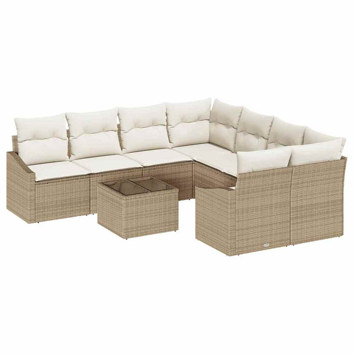 Set de canapele pentru grădină 9 pcs Bej, crem 55 x 55 x 37 cm - WALTI WALTI