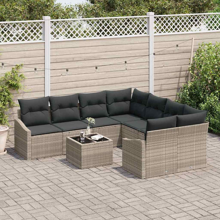 Set de canapele pentru grădină 9 pcs Gri deschis, Gri închis - WALTI WALTI