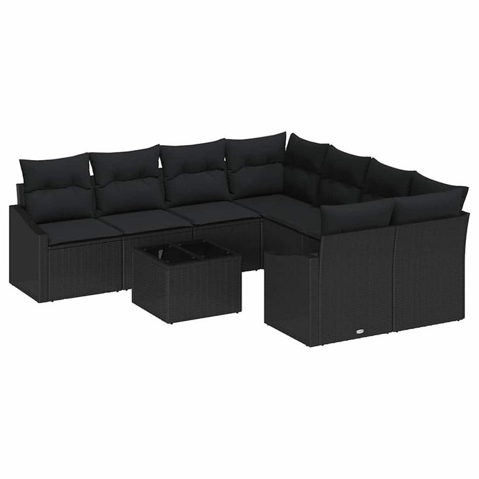 Set de canapele pentru grădină 9 pcs Negru 55 x 55 x 37 cm - WALTI WALTI