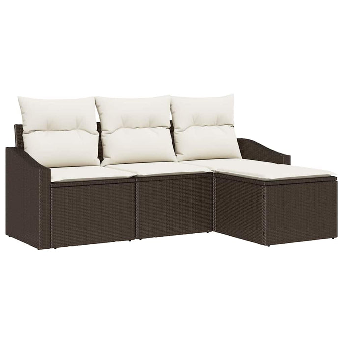 Set de canapele pentru grădină cu pernă 4 pcs Maro, Crem - WALTI WALTI