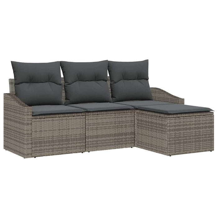 Set de canapele pentru grădină cu pernă cu depozitare 4 pcs Gri - WALTI WALTI