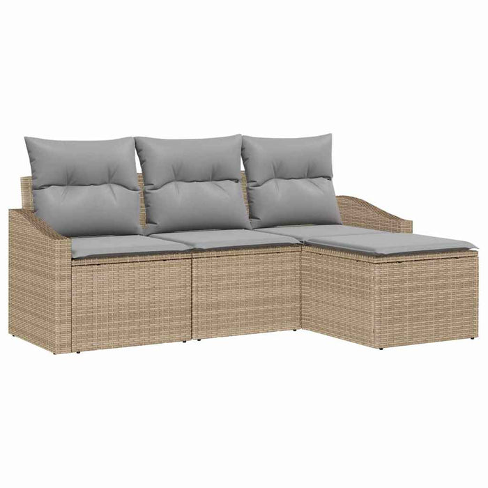 Set de canapele pentru grădină cu pernă 4 pcs Bej, Gri deschis - WALTI WALTI