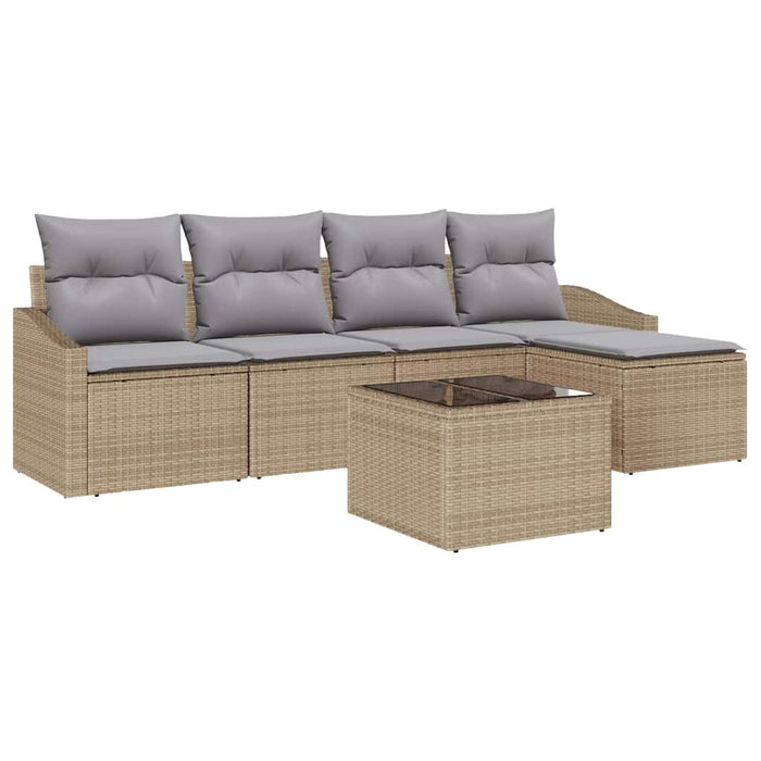 Set de masă pentru grădină cu pernă 6 pcs Bej, Gri deschis - WALTI WALTI