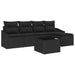 Set de masă pentru grădină cu pernă cu depozitare 6 pcs Negru - WALTI WALTI