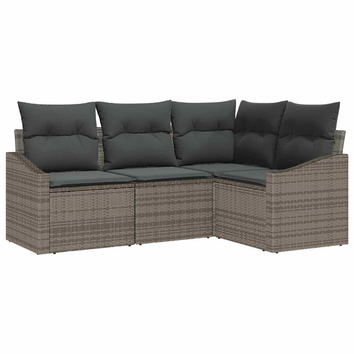 Set de masă pentru grădină cu pernă cu depozitare 4 pcs Gri - WALTI WALTI