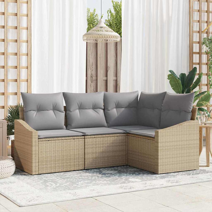 Set de canapele pentru grădină 4 pcs Beige și gri deschis - WALTI WALTI