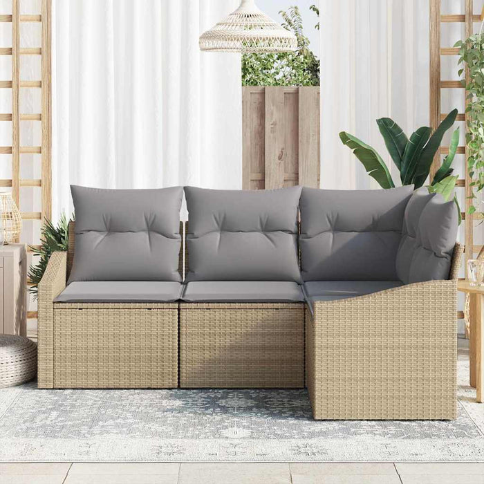 Set de canapele pentru grădină 4 pcs Beige și gri deschis - WALTI WALTI