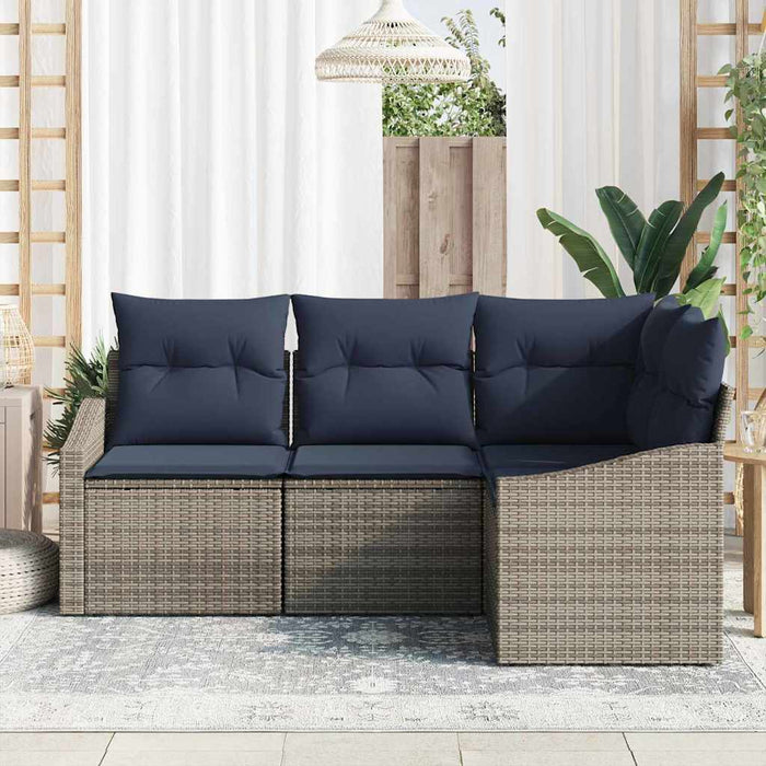 Set de canapele pentru grădină 4 pcs Gri și albastru marin - WALTI WALTI