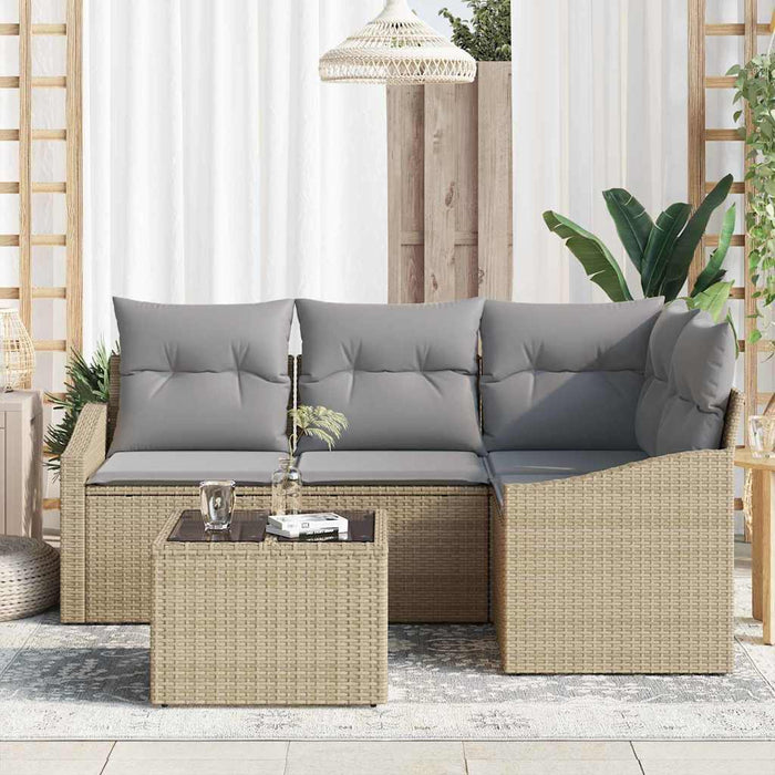 Set de canapele pentru grădină 5 pcs Beige și gri deschis - WALTI WALTI