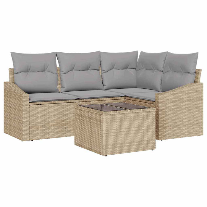 Set de canapele pentru grădină 5 pcs Beige și gri deschis - WALTI WALTI