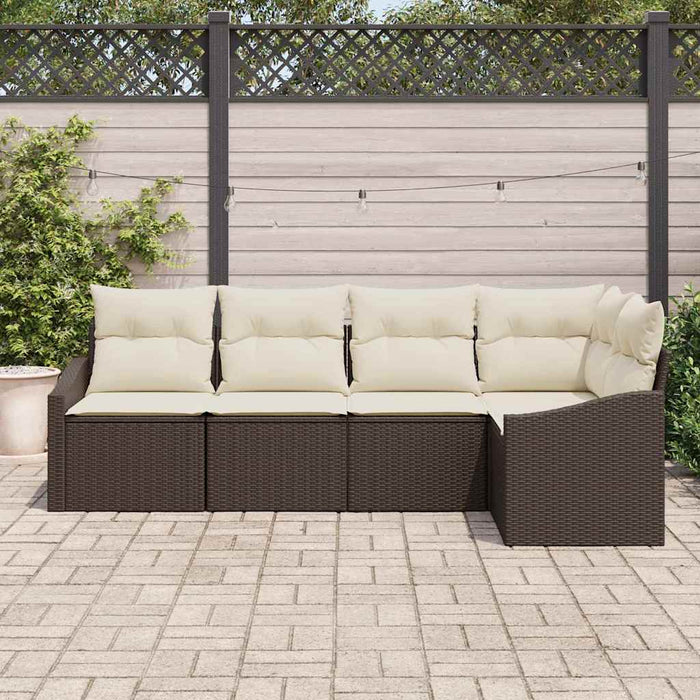 Set de masă pentru grădină cu pernă 5 pcs Maro, Crem - WALTI WALTI