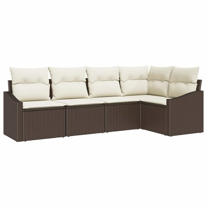 Set de masă pentru grădină cu pernă 5 pcs Maro, Crem - WALTI WALTI