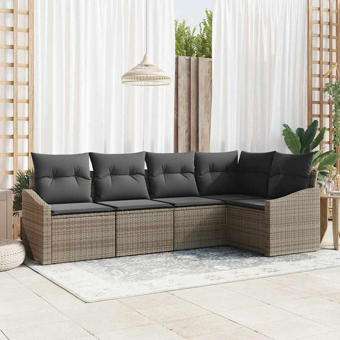Set de masă pentru grădină cu pernă cu depozitare 5 pcs Gri - WALTI WALTI