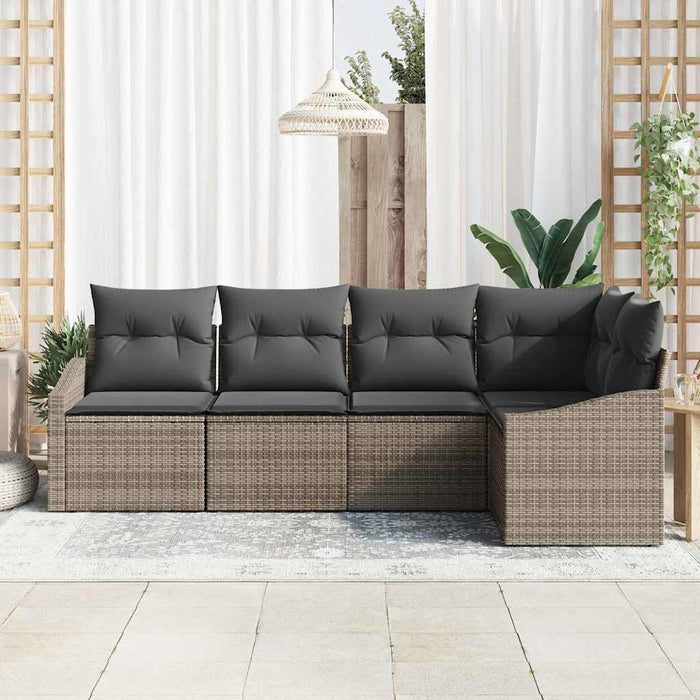 Set de masă pentru grădină cu pernă cu depozitare 5 pcs Gri - WALTI WALTI