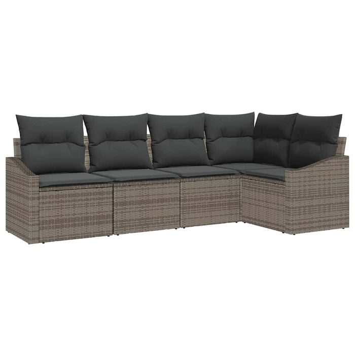 Set de masă pentru grădină cu pernă cu depozitare 5 pcs Gri - WALTI WALTI