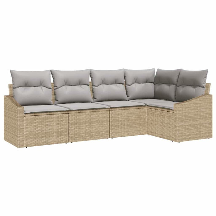 Set de masă pentru grădină cu pernă 5 pcs Bej, Gri deschis - WALTI WALTI