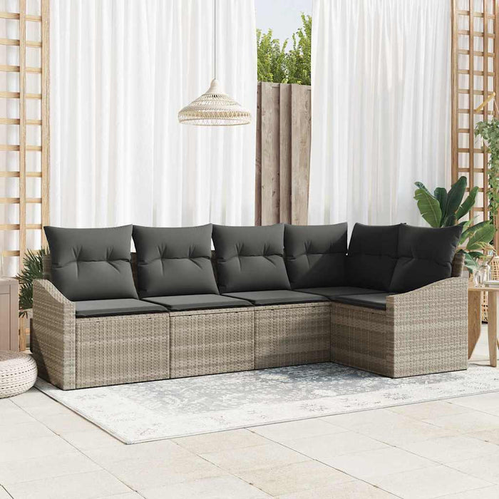 Set de masă pentru grădină cu pernă 5 pcs Gri deschis - WALTI WALTI