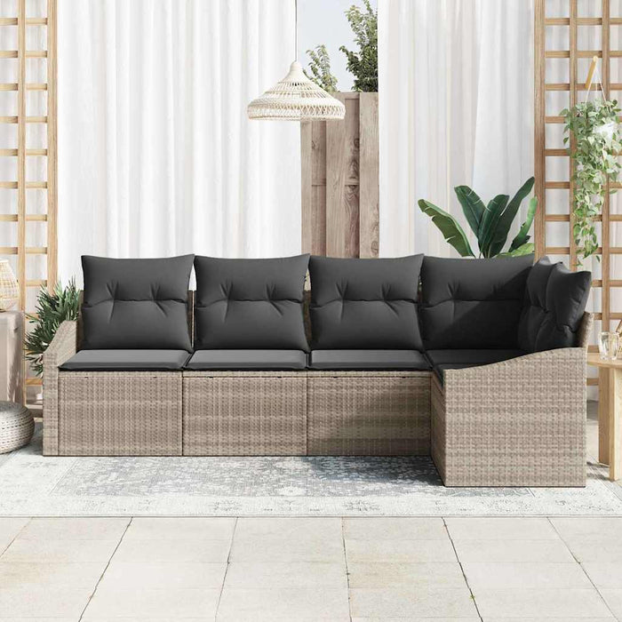 Set de masă pentru grădină cu pernă 5 pcs Gri deschis - WALTI WALTI