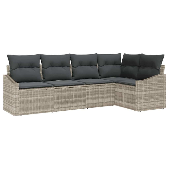 Set de masă pentru grădină cu pernă 5 pcs Gri deschis - WALTI WALTI