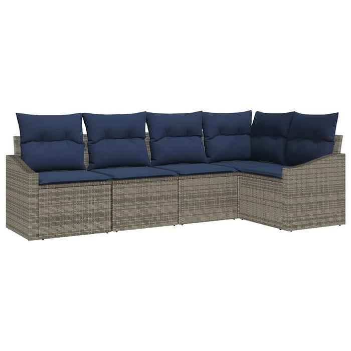 Set de canapele pentru grădină 5 pcs Gri și albastru marin - WALTI WALTI