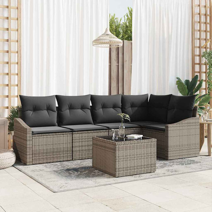 Set de masă pentru grădină cu pernă 6 pcs Gri deschis - WALTI WALTI