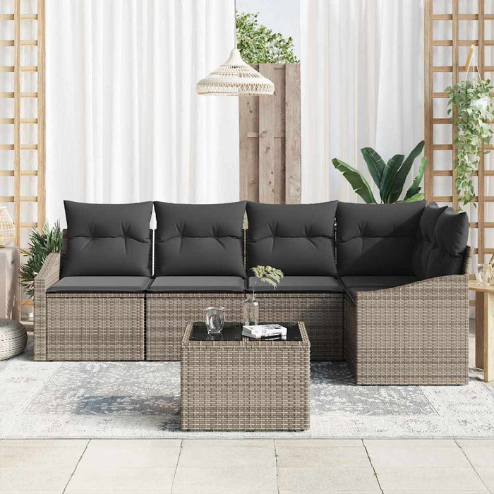 Set de masă pentru grădină cu pernă 6 pcs Gri deschis - WALTI WALTI