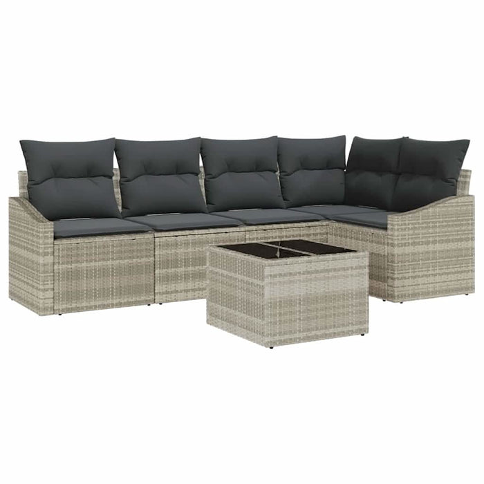 Set de masă pentru grădină cu pernă 6 pcs Gri deschis - WALTI WALTI
