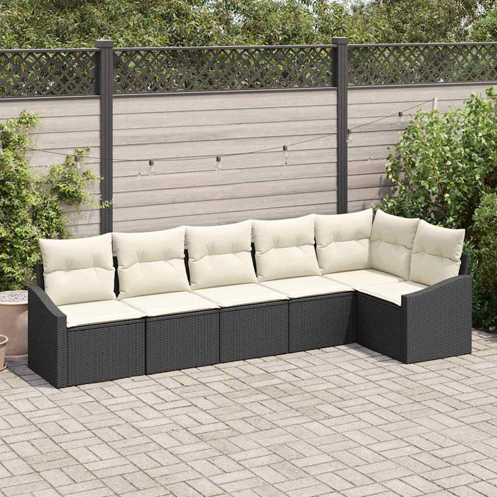 Set de masă pentru grădină cu pernă 6 pcs Negru, Crem - WALTI WALTI
