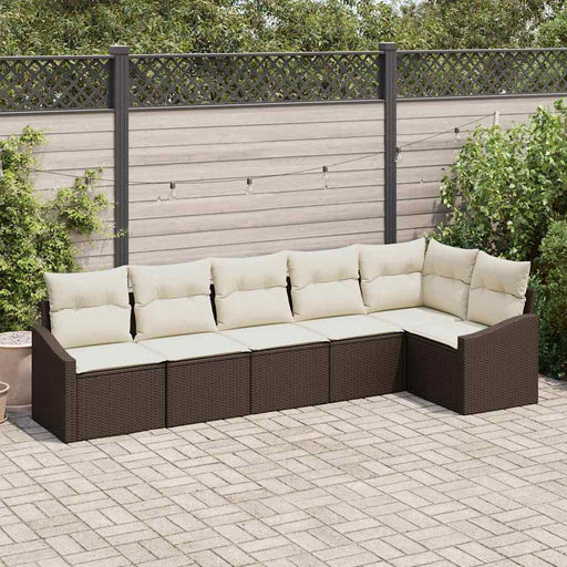 Set de masă pentru grădină cu pernă 6 pcs Maro, Crem - WALTI WALTI