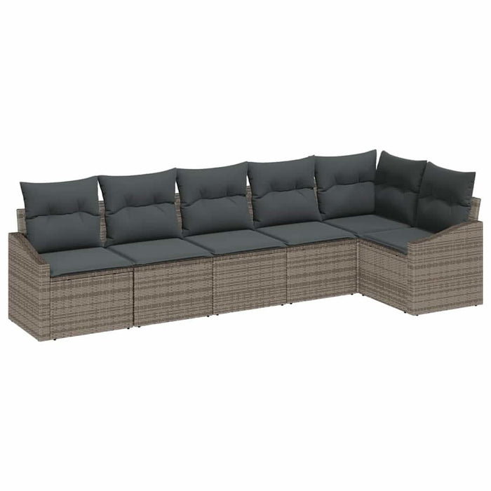 Set de masă pentru grădină cu pernă cu depozitare 6 pcs Gri - WALTI WALTI