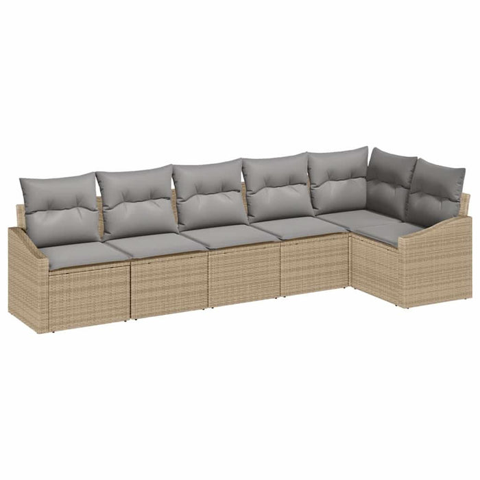 Set de masă pentru grădină cu pernă 6 pcs Bej, Gri deschis - WALTI WALTI