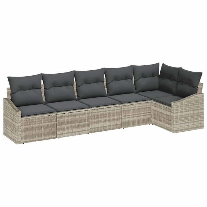 Set de masă pentru grădină cu pernă 6 pcs Gri deschis - WALTI WALTI