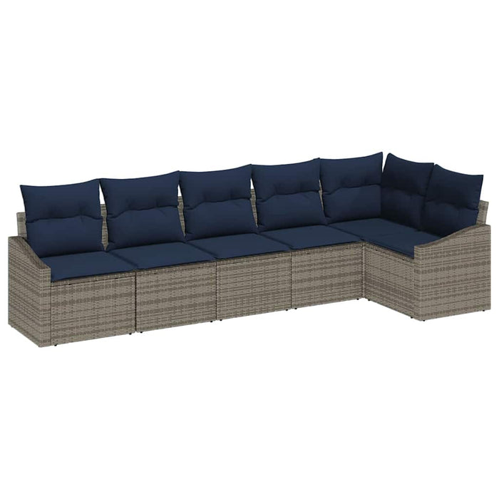 Set de canapele pentru grădină 6 pcs Gri și albastru marin - WALTI WALTI
