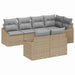 Set de masă pentru grădină cu pernă 7 pcs Bej, Gri deschis - WALTI WALTI
