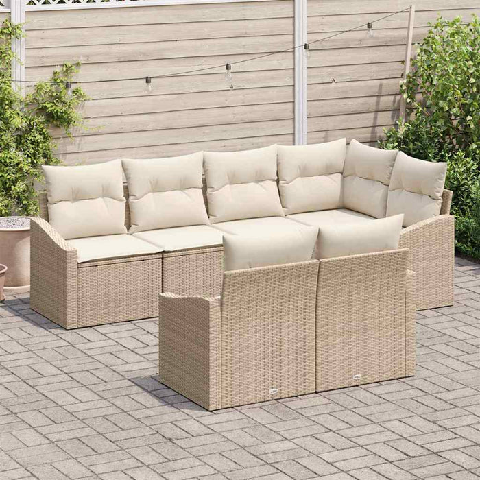 Set de masă pentru grădină cu pernă 7 pcs Bej, crem - WALTI WALTI