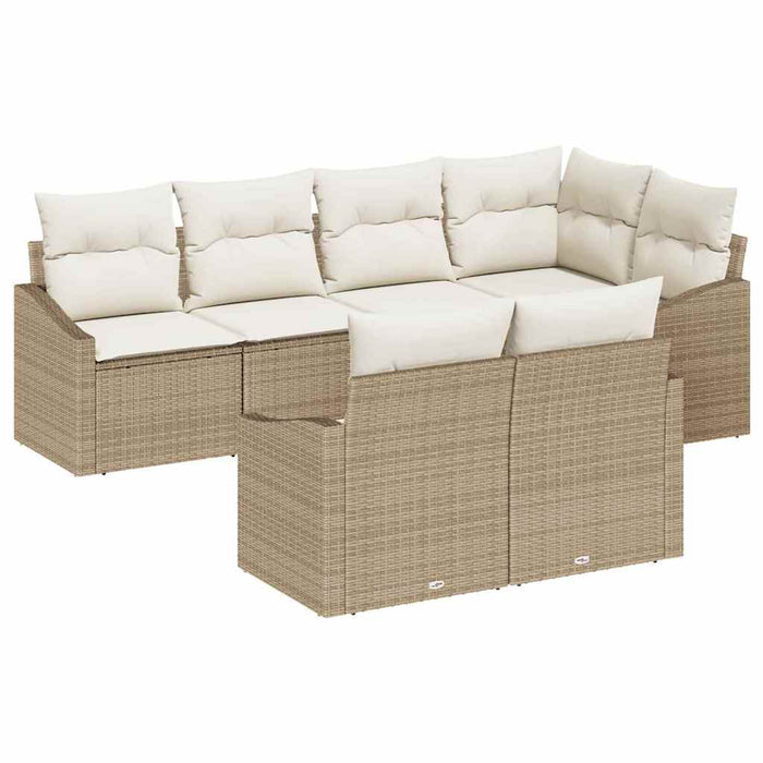 Set de masă pentru grădină cu pernă 7 pcs Bej, crem - WALTI WALTI