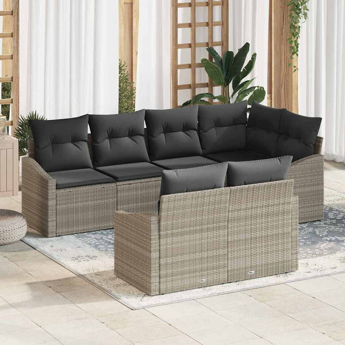 Set de masă pentru grădină cu pernă 7 pcs Gri deschis - WALTI WALTI