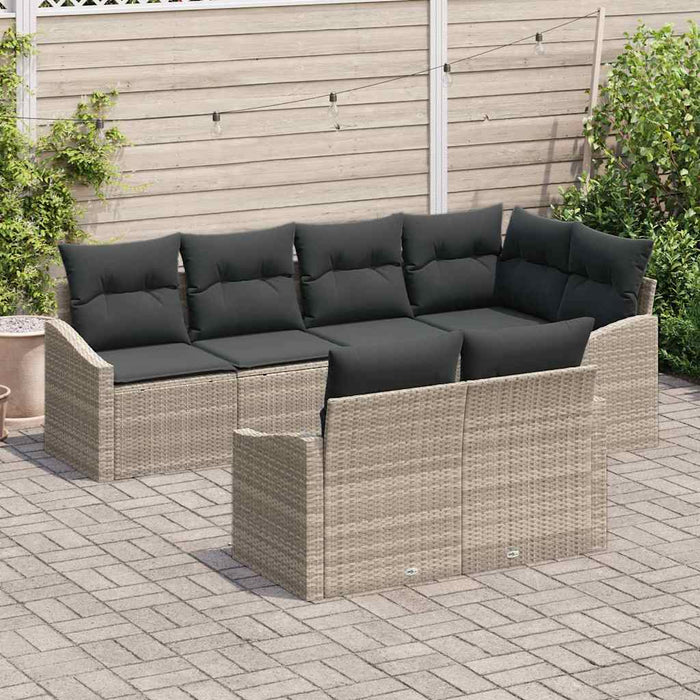 Set de masă pentru grădină cu pernă 7 pcs Gri deschis - WALTI WALTI
