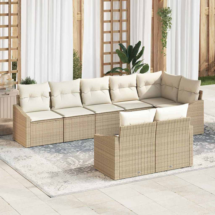 Set de masă pentru grădină cu pernă 8 pcs Bej, crem - WALTI WALTI