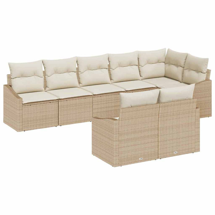 Set de masă pentru grădină cu pernă 8 pcs Bej, crem - WALTI WALTI
