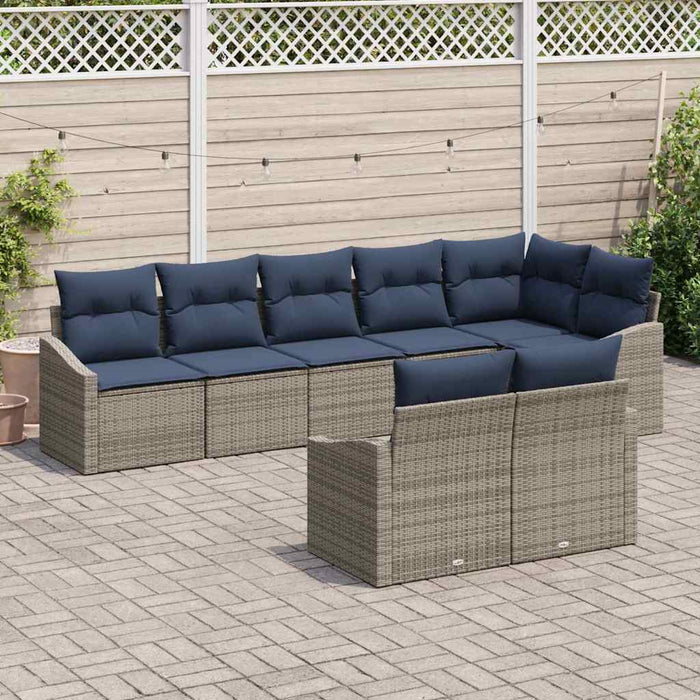 Set de canapele pentru grădină 8 pcs Gri și albastru marin - WALTI WALTI
